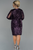 Dark Purple Short Plus Size Evening Dress ABK631