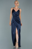 Navy Blue Long Engagement Dress ABU564