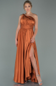 Peach Long Engagement Dress ABU1142