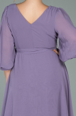 Lavender Midi Chiffon Oversized Evening Dress ABK1083