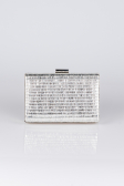 Silver Plaster Fabric Box Bag V334