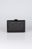 Black Plaster Fabric Box Bag V334