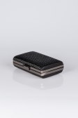 Black Plaster Fabric Box Bag V334
