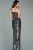 Long Anthracite Scaly Prom Gown ABU1880