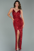 Long Red Scaly Prom Gown ABU1880