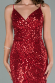 Long Red Scaly Prom Gown ABU1880