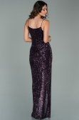 Long Dark Purple Scaly Prom Gown ABU1880