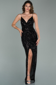 Long Black Scaly Prom Gown ABU1880