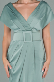 Short Turquoise Satin Invitation Dress ABK1107
