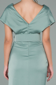 Short Turquoise Satin Invitation Dress ABK1107