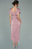 Short Rose Colored Satin Invitation Dress ABK1107