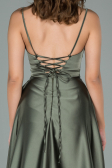Long Olive Drab Satin Evening Dress ABU1843