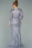 Grey Long Oversized Mermaid Evening Dress ABU1043
