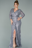 Grey Long Oversized Mermaid Evening Dress ABU1043