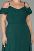 Long Emerald Green Chiffon Oversized Evening Dress ABU1892