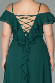 Long Emerald Green Chiffon Oversized Evening Dress ABU1892