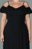 Long Black Chiffon Oversized Evening Dress ABU1892