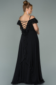 Long Black Chiffon Oversized Evening Dress ABU1892