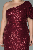 Long Burgundy Oversized Evening Dress ABU1893