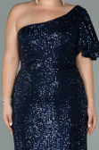 Long Navy Blue Oversized Evening Dress ABU1893