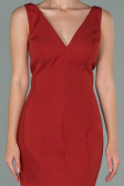Red Front Short Back Long Mermaid Prom Dress ABO036