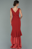 Red Front Short Back Long Mermaid Prom Dress ABO036