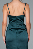 Long Emerald Green Satin Prom Gown ABU1938