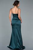 Long Emerald Green Satin Prom Gown ABU1938
