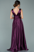 Long Plum Satin Evening Dress ABU1737