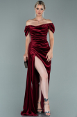Long Burgundy Velvet Evening Dress ABU1990