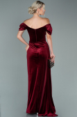 Long Burgundy Velvet Evening Dress ABU1990