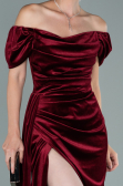 Long Burgundy Velvet Evening Dress ABU1990
