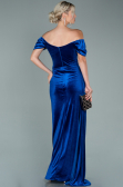 Long Sax Blue Velvet Evening Dress ABU1990