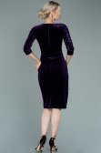 Purple Short Velvet Evening Dress ABK704
