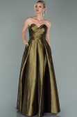 Long Olive Drab Evening Dress ABU2007