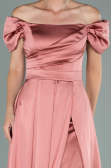 Onion Skin Long Satin Evening Dress ABU1716