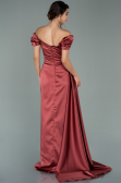 Navy Blue Long Satin Engagement Dress ABU1606