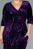 Purple Short Plus Size Evening Dress ABK653