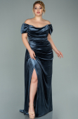 Long Anthracite Velvet Oversized Evening Dress ABU1991