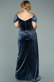 Long Anthracite Velvet Oversized Evening Dress ABU1991