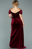 Long Burgundy Velvet Oversized Evening Dress ABU1991