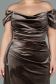 Cappuccino Long Velvet Oversized Evening Dress ABU1991