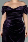 Long Purple Velvet Oversized Evening Dress ABU1991