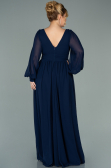 Long Navy Blue Chiffon Oversized Evening Dress ABU1988