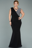Long Black-Silver Oversized Evening Dress ABU1482