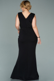 Long Black-Silver Oversized Evening Dress ABU1482