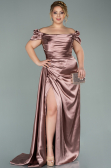 Onion Skin Long Satin Plus Size Evening Dress ABU1626
