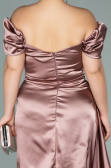 Onion Skin Long Satin Plus Size Evening Dress ABU1626