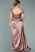 Onion Skin Long Satin Plus Size Evening Dress ABU1626