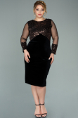 Short Copper Sequined Velvet Plus Size Evening Dress ABK1152